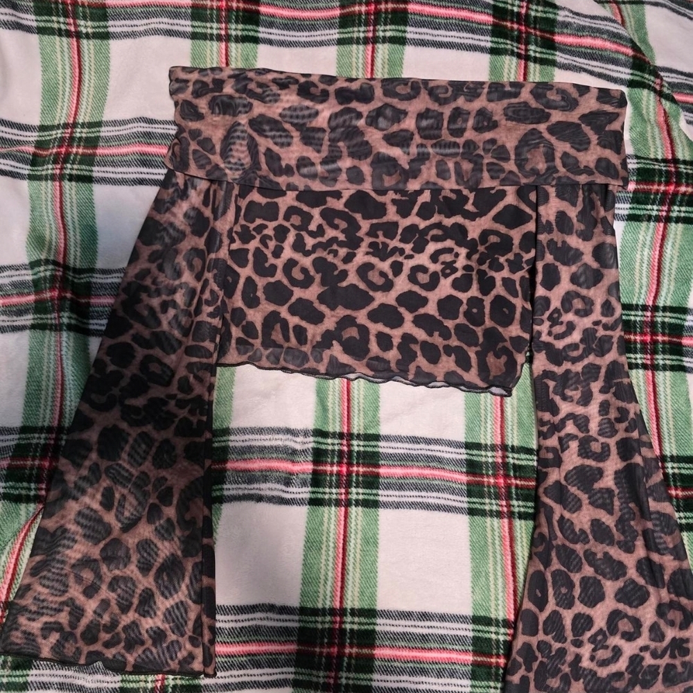 Leopard Print Sheer Crop Top